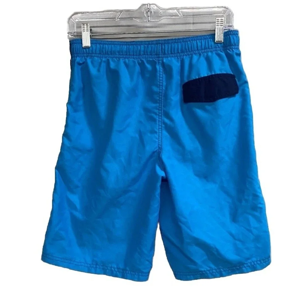 Ocean Pacific OP Swim Trunks Shorts Boys L 10-12 Blue Orange Colorblock Surfing